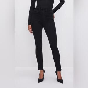 Good American Power Stretch Pull-on Skinny Jeans Black Size XL